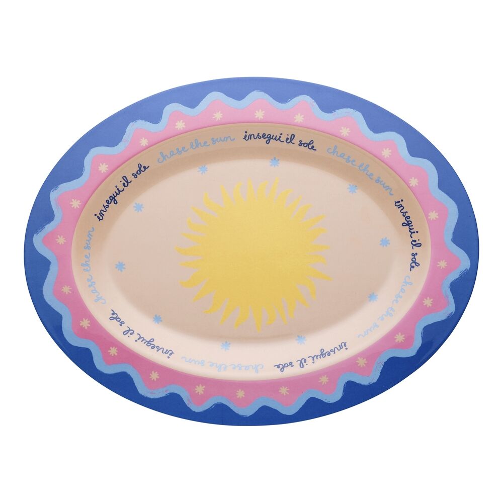 2PK Porto Sole Outdoor Entertaining Oval Serving Platter 45.7cm Multi-Coloured