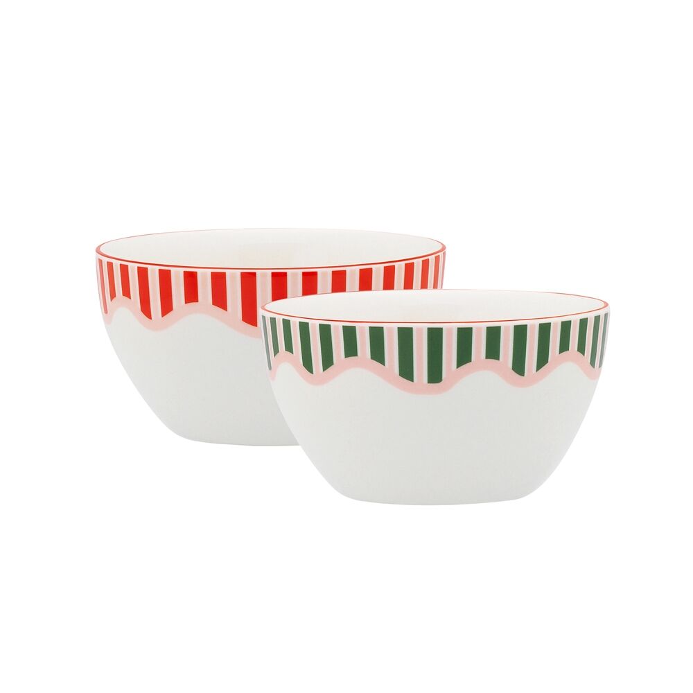 6x 2pc Porto Porcelain Night Before Dip Bowls 11cm Multi-Coloured