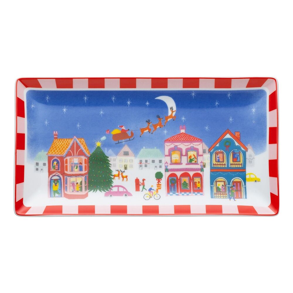 Porto Porcelain Night Before Rectangle Platter 29cm Multi-Coloured