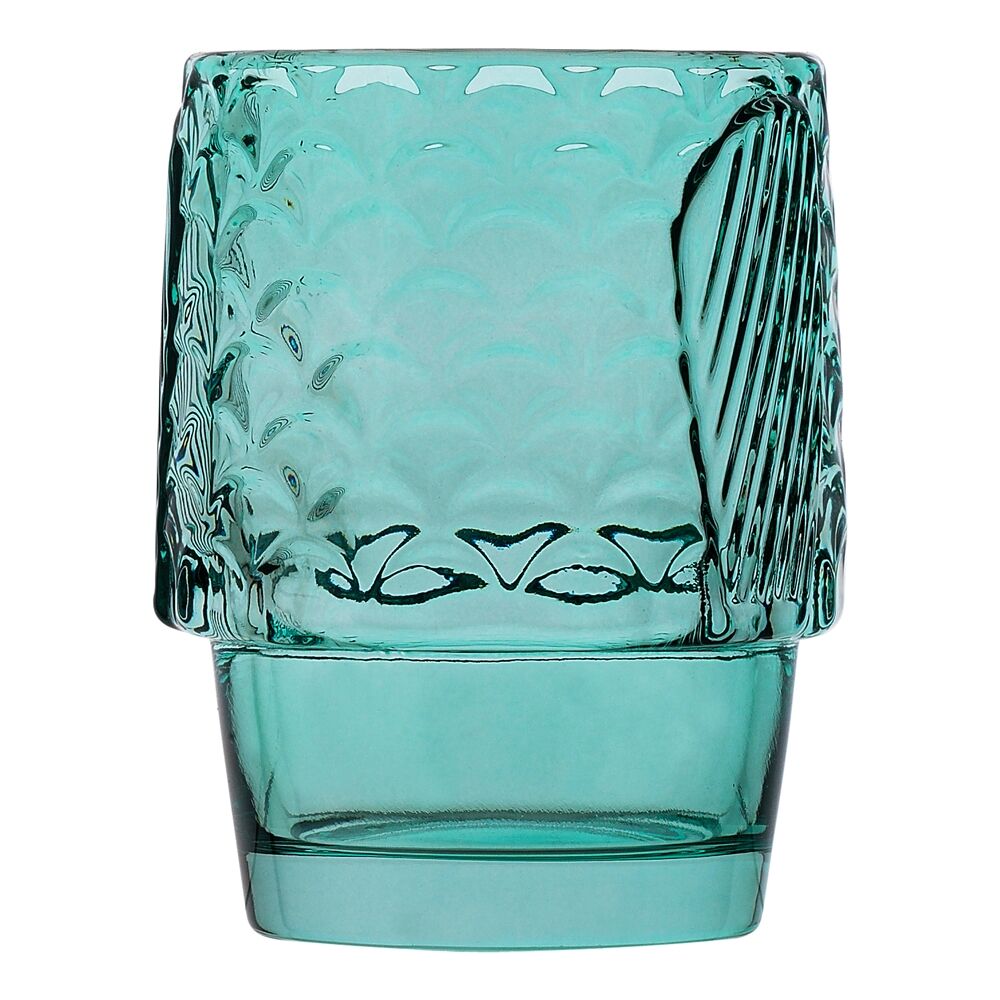 4pc Porto Mare Fish-Shaped Soda Lime Glass Tumblers Cups 210ml Green