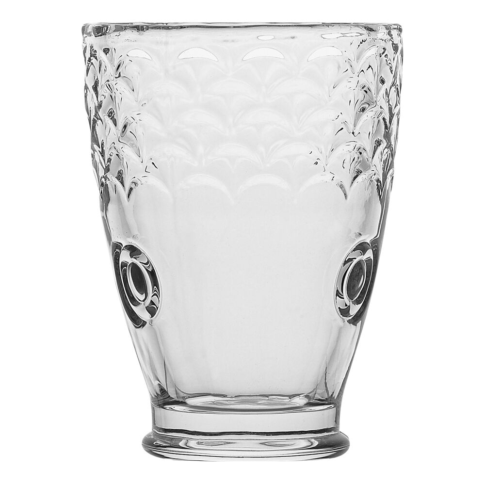 4pc Porto Mare Fish-Shaped Soda Lime Glass Tumblers Cups 210ml Clear
