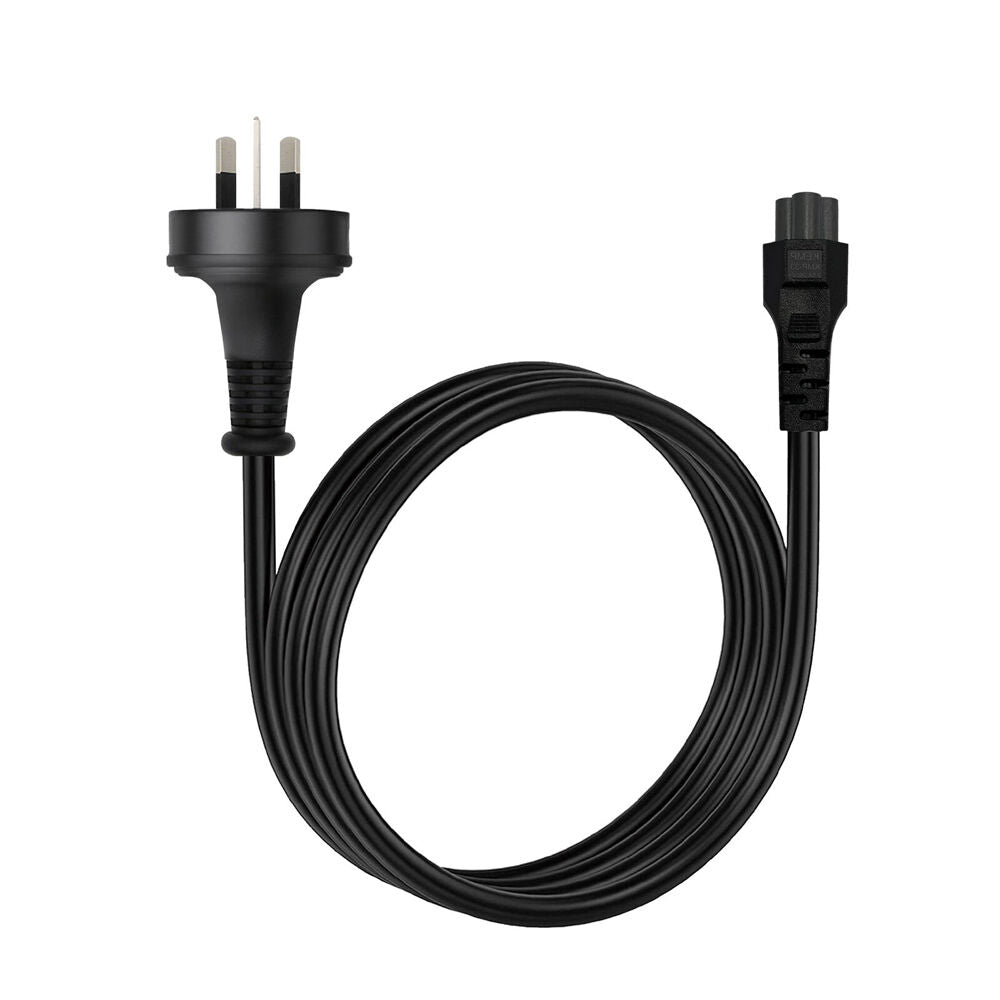 6PK Cruxtec PTM-75-2MBK 3-Pin AU Male to Female IEC-C5 Power Cable 2m Black