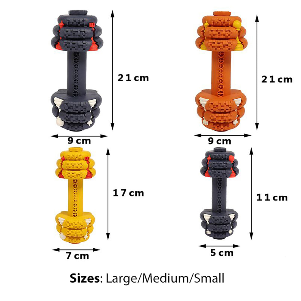 Petopia Ultra Tough 17cm Rubber Dumb Dumbbell Dog Toy Medium - Assorted