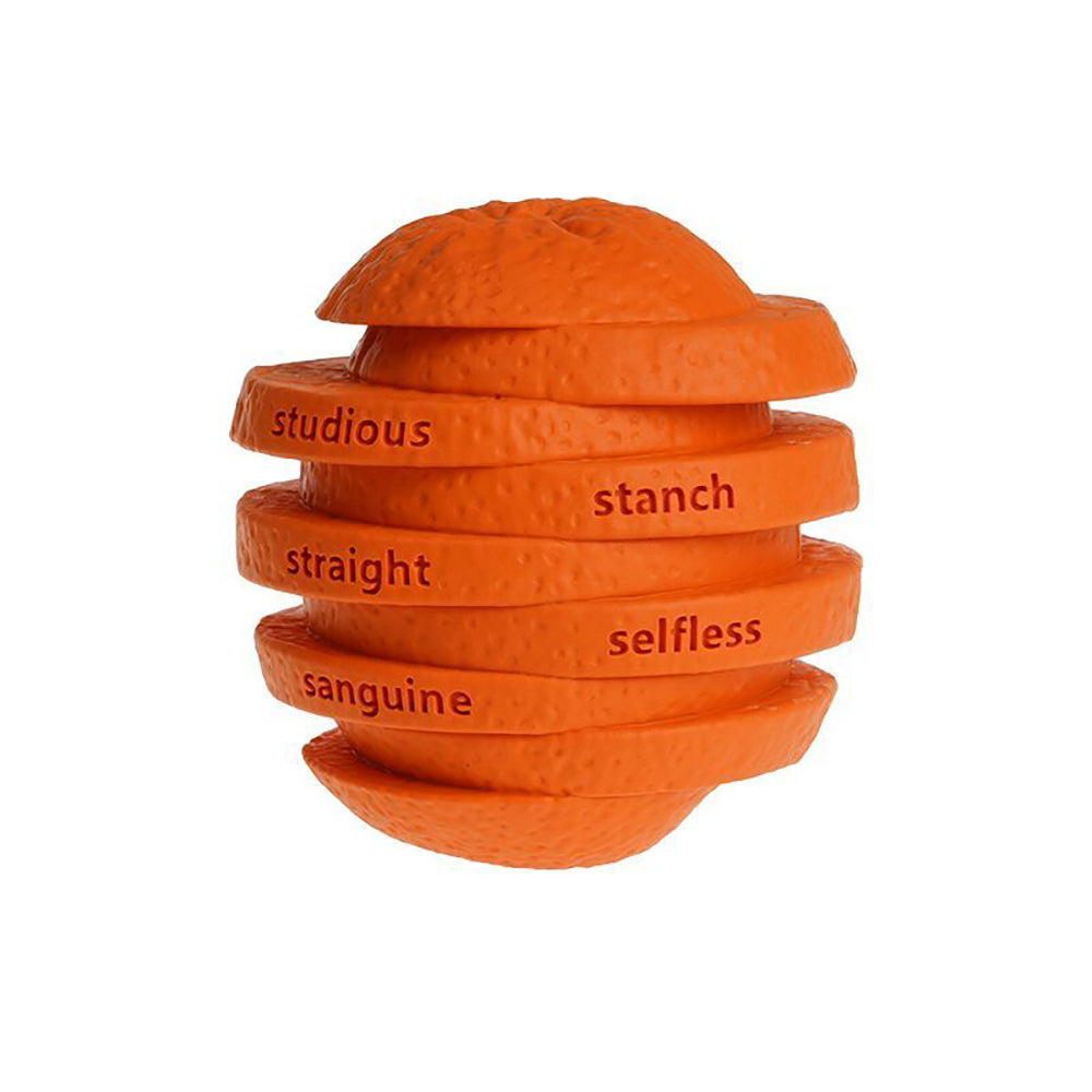 2PK Petopia Ultra Tough Rubber Zesty Orange Dog Toy - Small