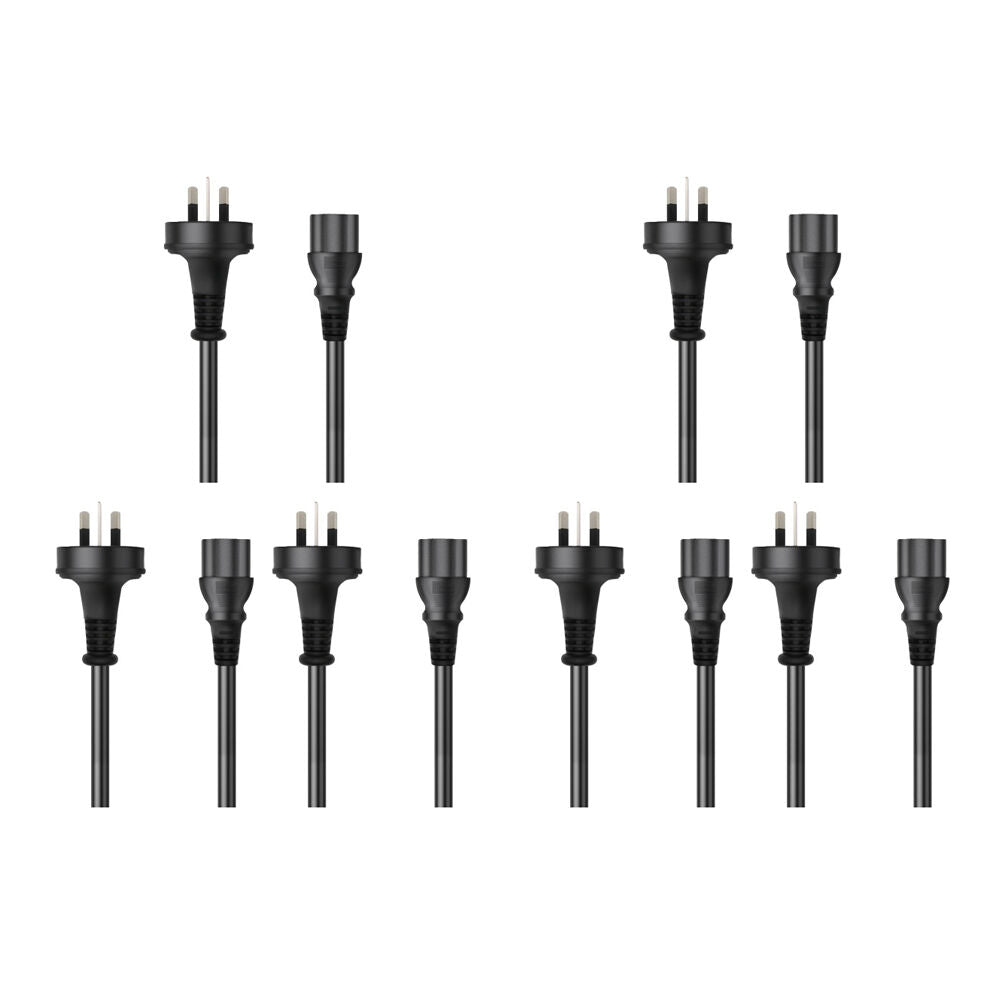 6PK Cruxtec 3 Pin AU Male To Female IEC-C13 Power Cable 2m