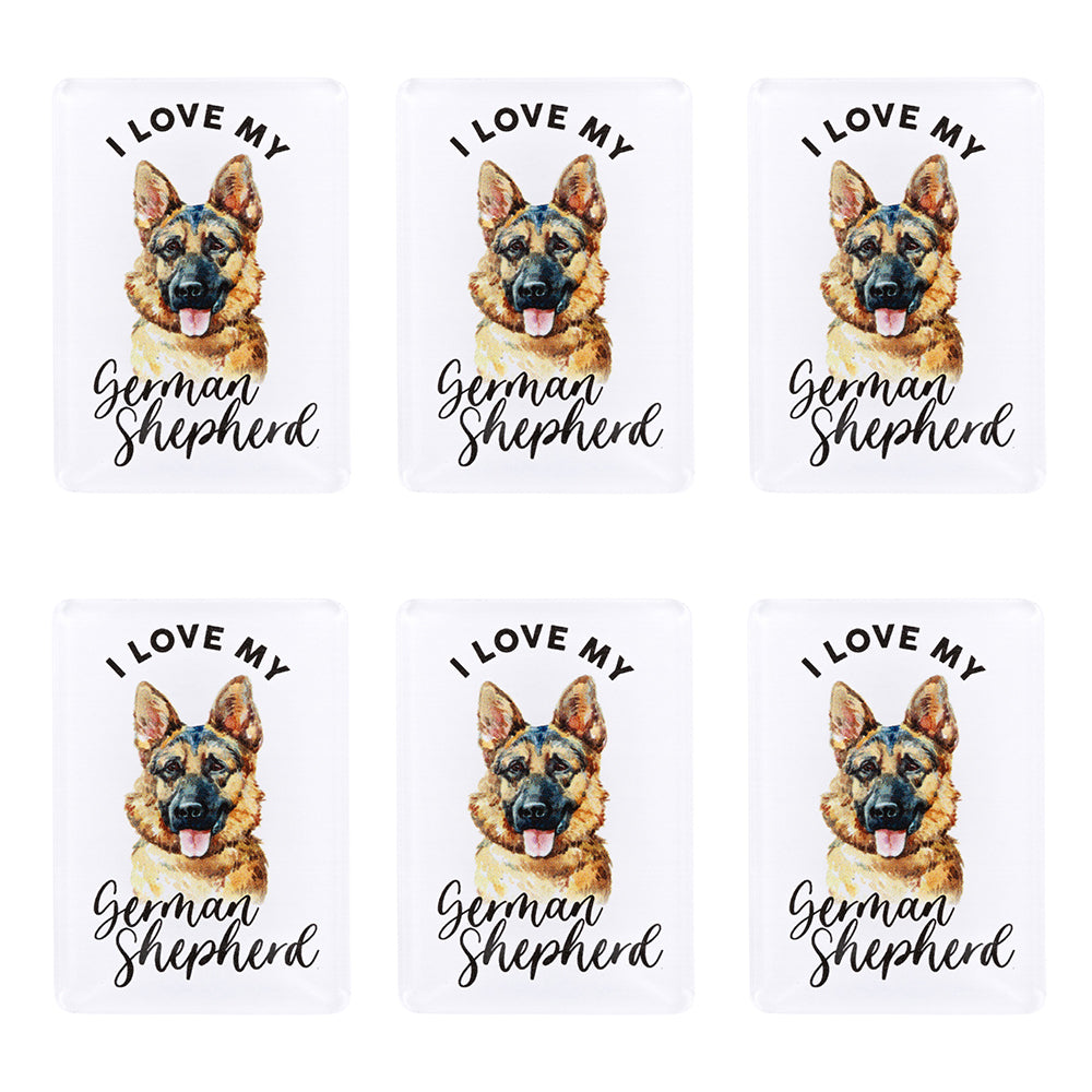 6PK Splosh Pet Lovers German Shepherd Acrylic Magnet Decor 7x5cm