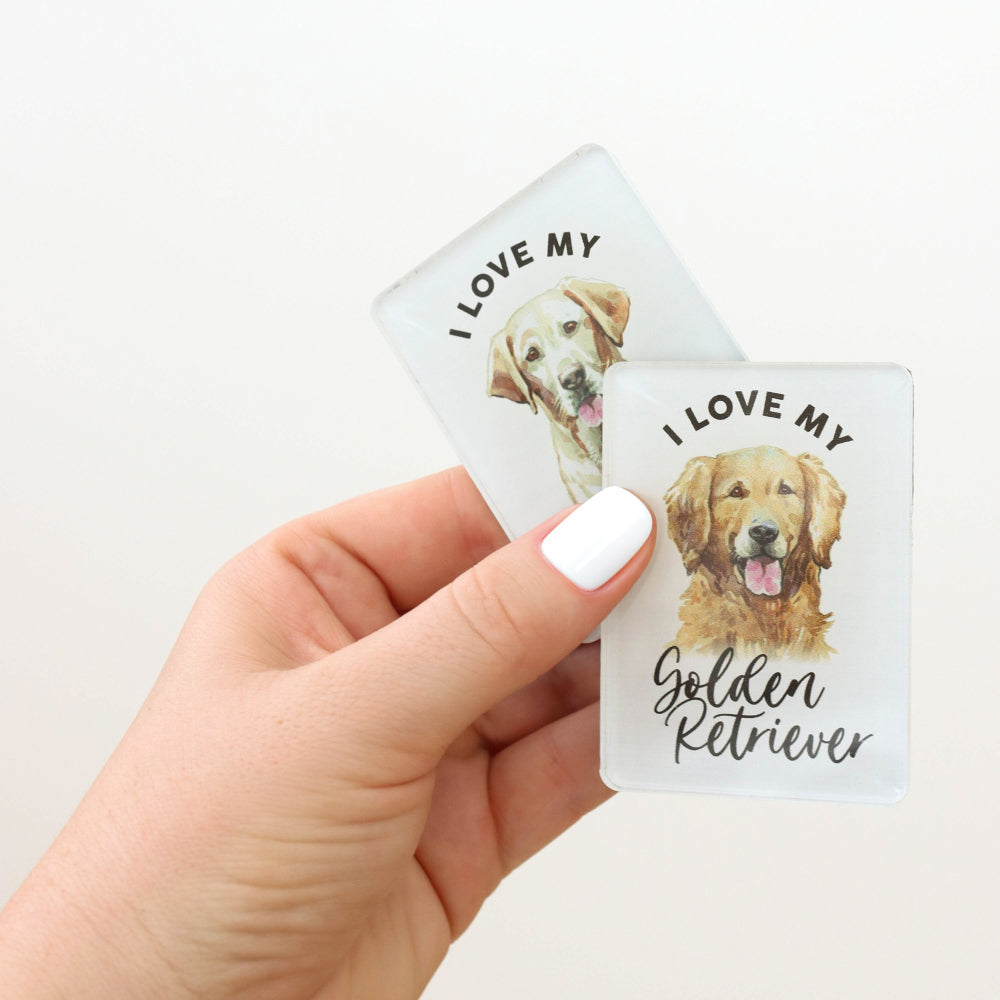6PK Splosh Pet Lovers Golden Retriever Acrylic Magnet Decor 7x5cm