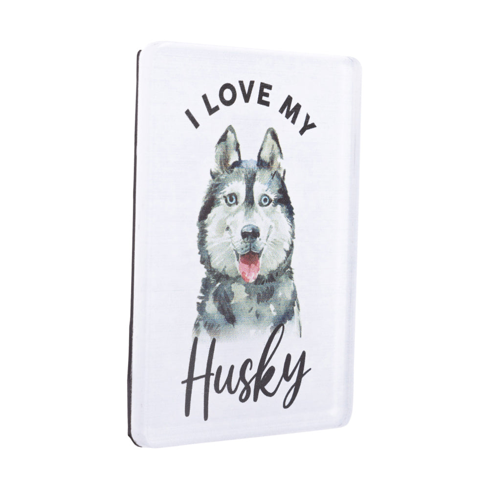 6PK Splosh Pet Lovers Husky 7cm Acrylic Magnet Fridge Decor - White
