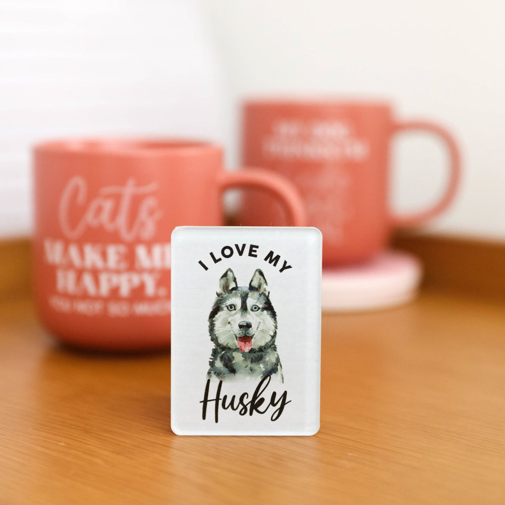 6PK Splosh Pet Lovers Husky 7cm Acrylic Magnet Fridge Decor - White