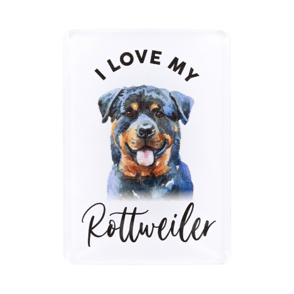 6PK Splosh Pet Lovers Rottweiler 7cm Acrylic Magnet Fridge Decor - White