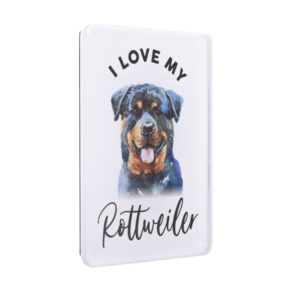 6PK Splosh Pet Lovers Rottweiler 7cm Acrylic Magnet Fridge Decor - White