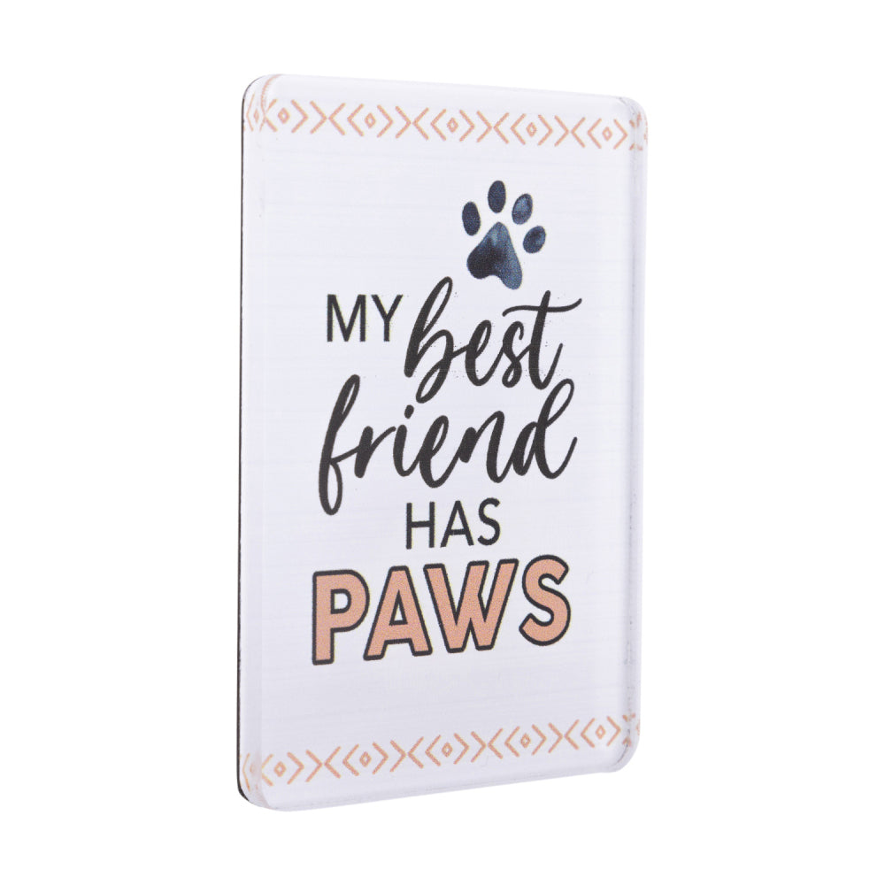 6PK Splosh Pet Lovers Best Friend 7cm Acrylic Magnet Fridge Decor - White