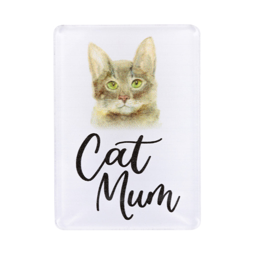 6PK Splosh Pet Lovers Cat Mum 7cm Acrylic Magnet Fridge Decor - White