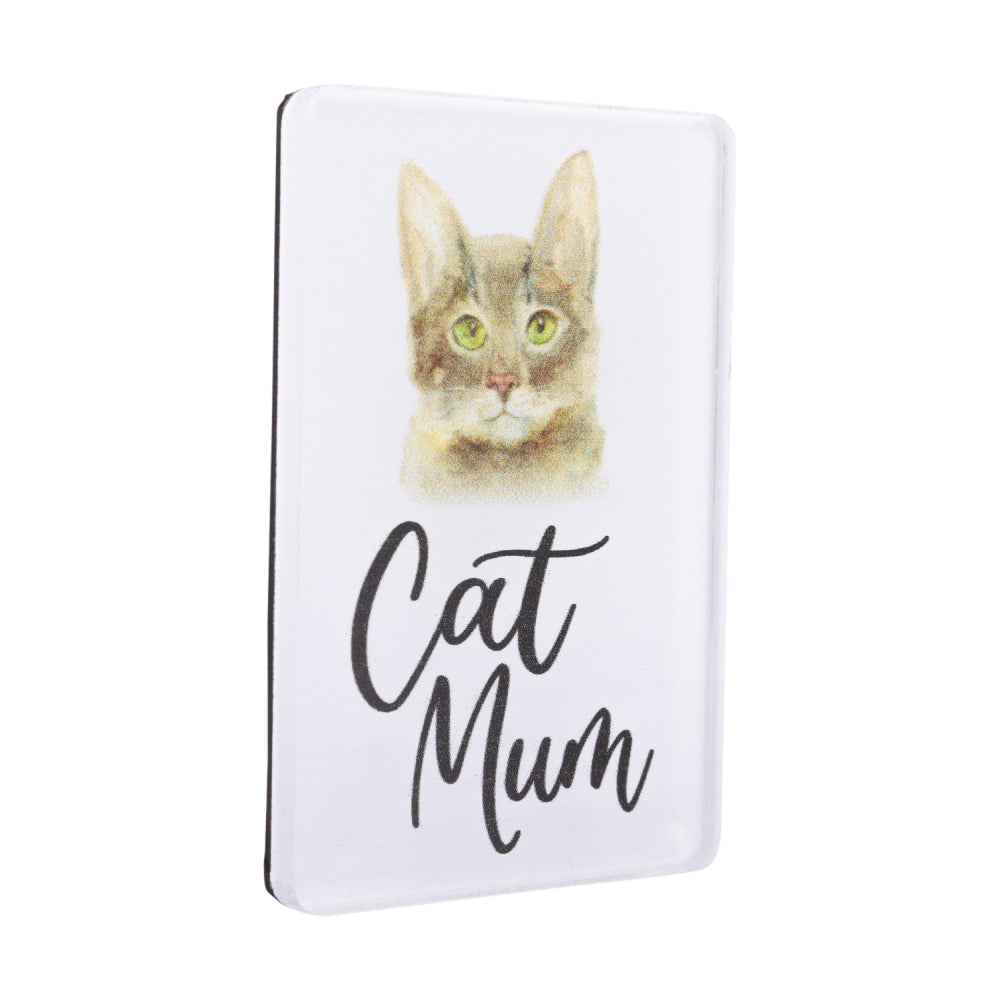 6PK Splosh Pet Lovers Cat Mum 7cm Acrylic Magnet Fridge Decor - White
