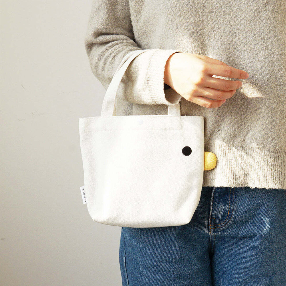 2PK Purroom 23x21cm Chick Cotton/Canvas Tote Bag Small - White