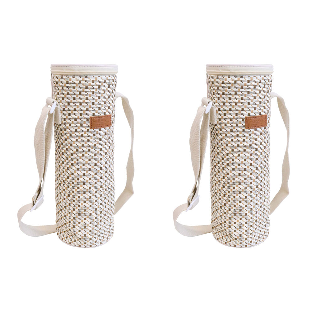 2PK LVD Milo Insulated 750ml Wine Bottle Cooler Storage Bag 12x33cm Natural