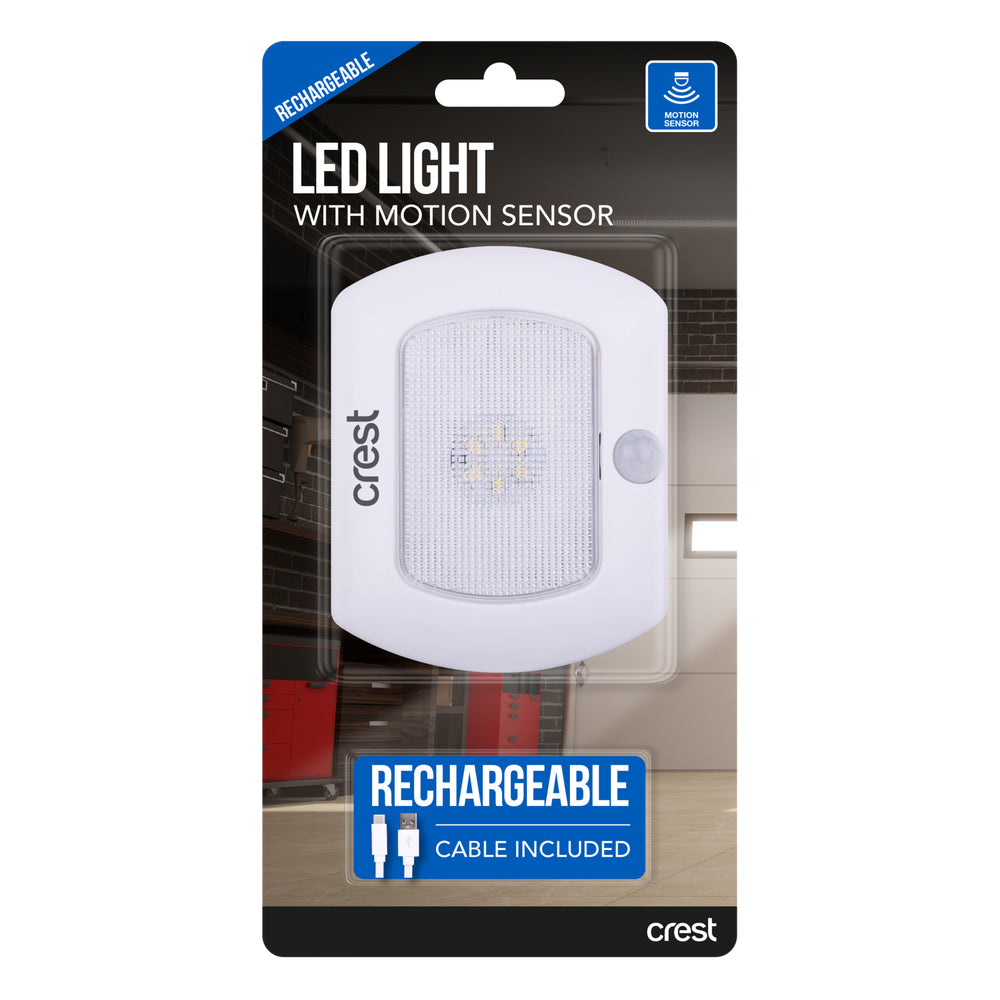 Crest Rechargeable LED Light Compact w/ Motion Sensor - White