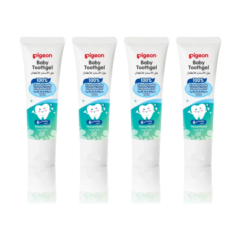 4PK Pigeon Baby Toothgel Natural Flavour Flouride Free Toothpaste Food Grade 6m+
