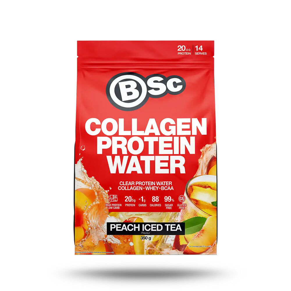 2PK BSc Collagen Protein Water Drink Mix Post Workout 350g Peach Iced Tea