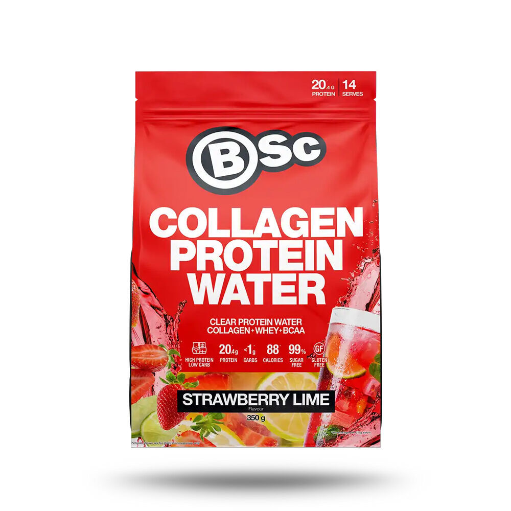 2PK BSc Collagen Protein Water Drink Mix Post Workout 350g Strawberry Lime