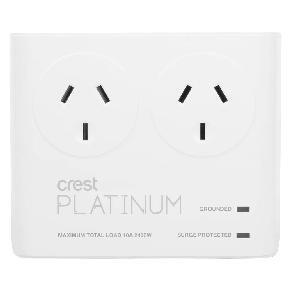 Crest Platinum 2-Socket Surge/Device Protector - White