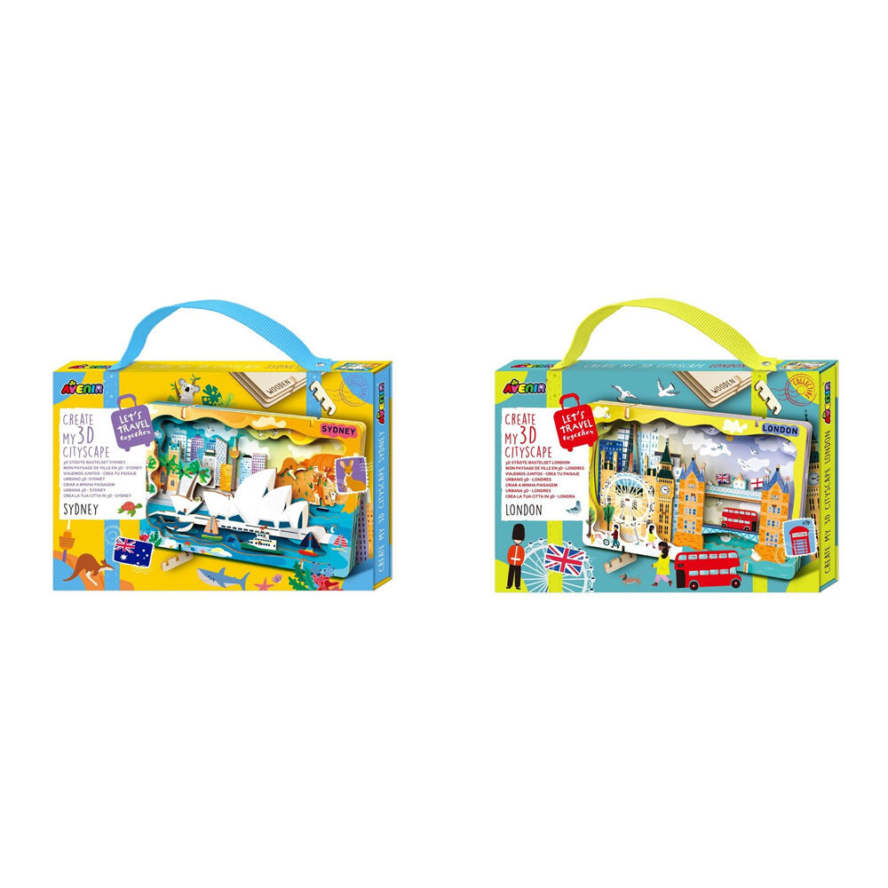 2pc Avenir Create My 3D Cityscape Wooden Puzzles London and Sydney Set 6y+