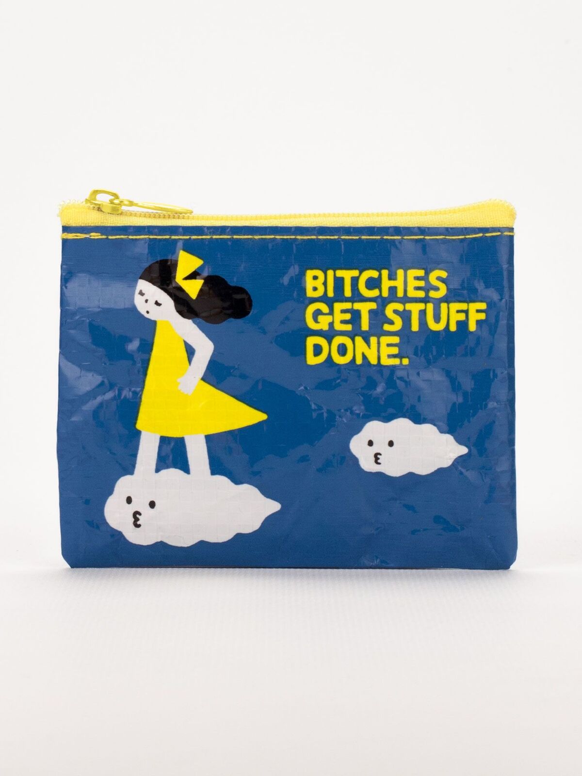 2x Blue Q b*tches Get Stuff Done 10cm Zip Coin Purse Money Wallet Rectangle