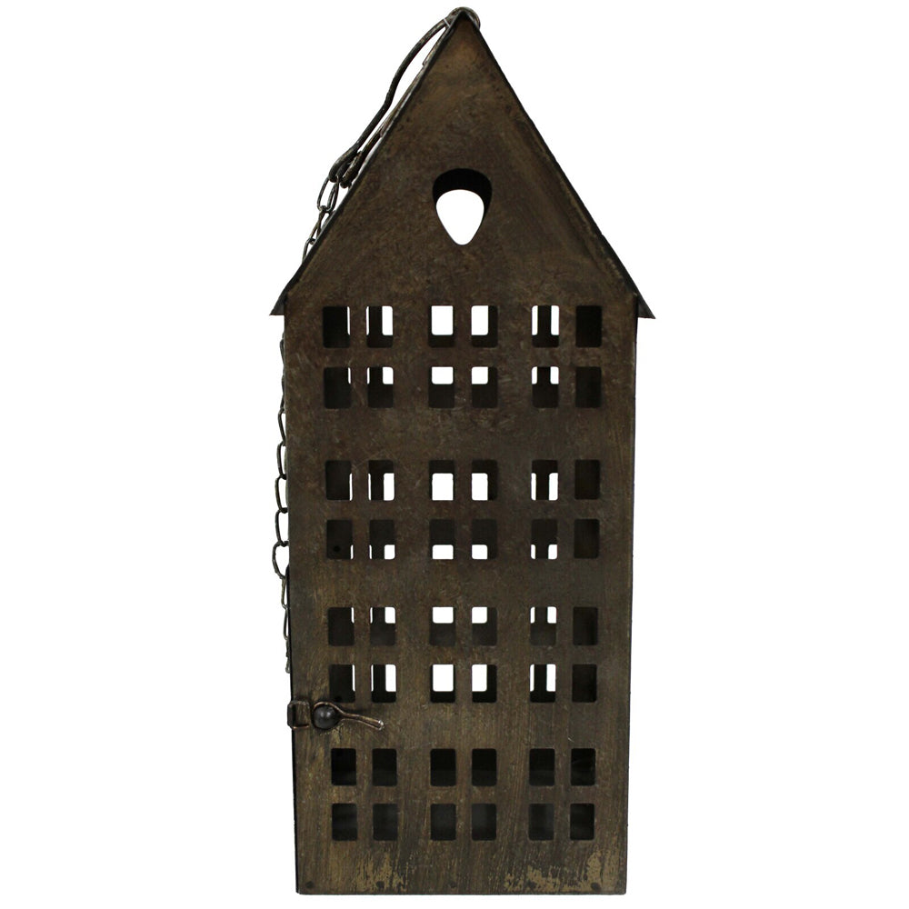 LVD House Lantern Metal 31cm Candle Holder Hanging Display X Large - Brown