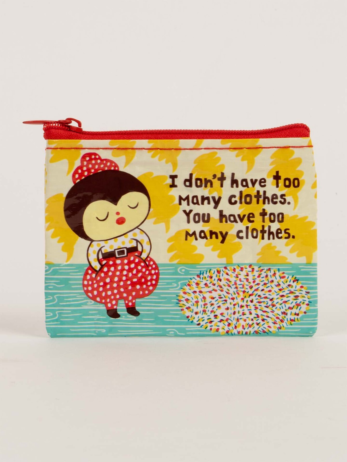 2x Blue Q Too Many Clothes 10cm Zip Coin Purse Money Wallet Rectangle