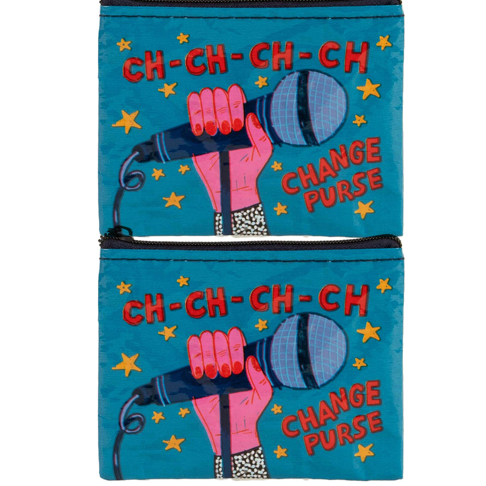 2x Blue Q Ch-Ch-Change Purse 10cm Zip Coin Purse Money Wallet Rectangle