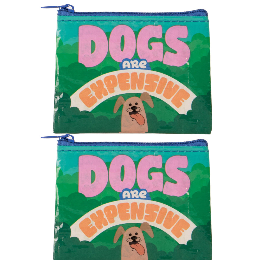 2x Blue Q Dogs Are Expensive 10cm Coin Purse Money Pouch Wallet