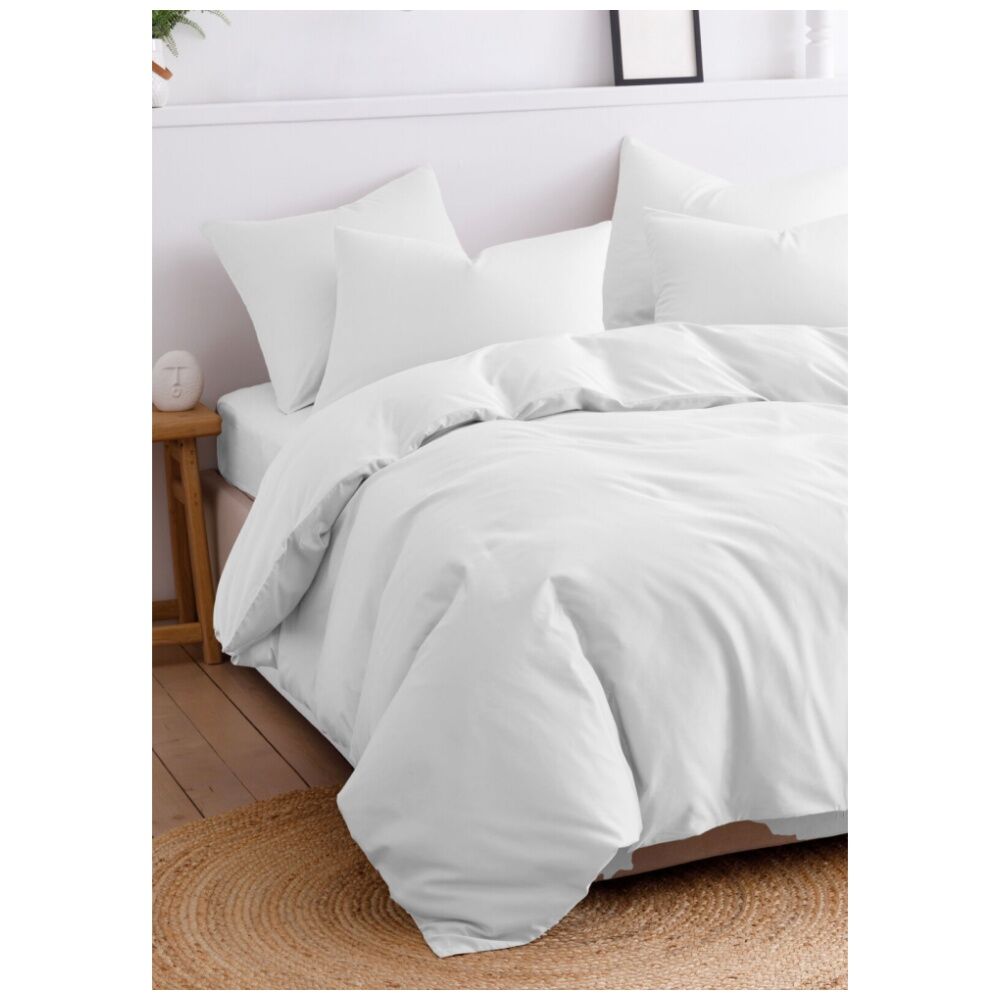 The Lighthouse Washed Cotton Quilt Duvet Cover Bedding Set Bed White
