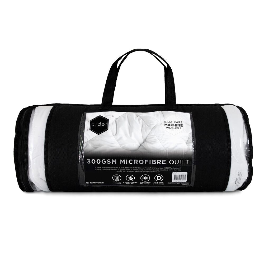 Ardor 300GSM Microfibre Quilt Roll Packed Super King 240x270cm White