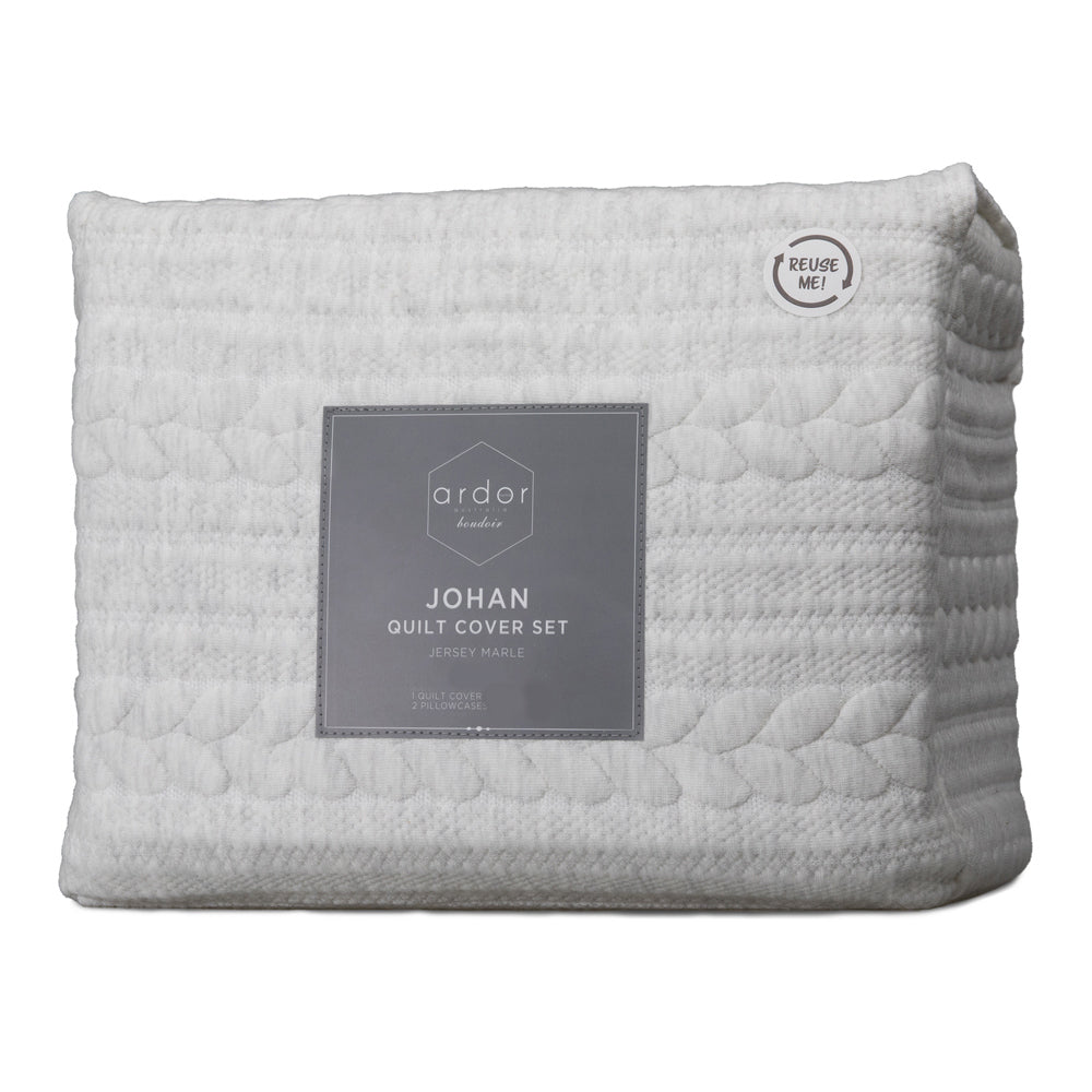 Ardor Boudoir King Size Johan Jacquard Quilt Cover Bedding Set Natural