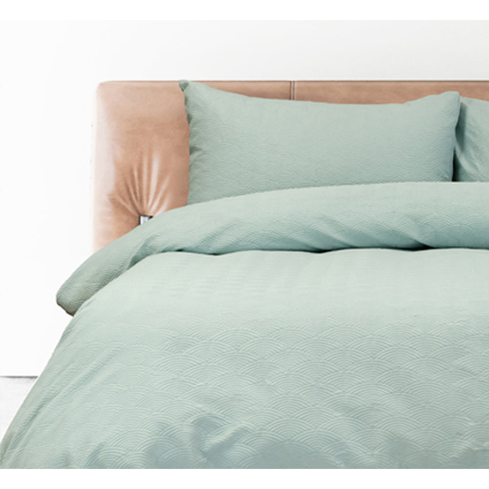 Ardor Boudoir Queen Size Everly Quilt Cover Bedding Set Eucalyptus