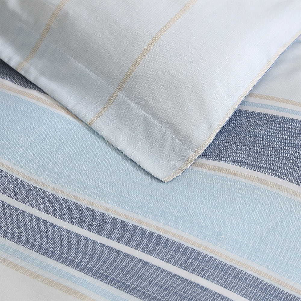Tommy Bahama Super King Size Serenity Cotton Quilt Cover Bedding Set Blue