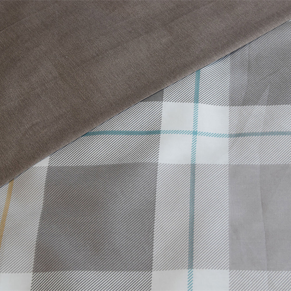 Ardor King Size Chester Cotton Quilt Cover Bedding Set Grey