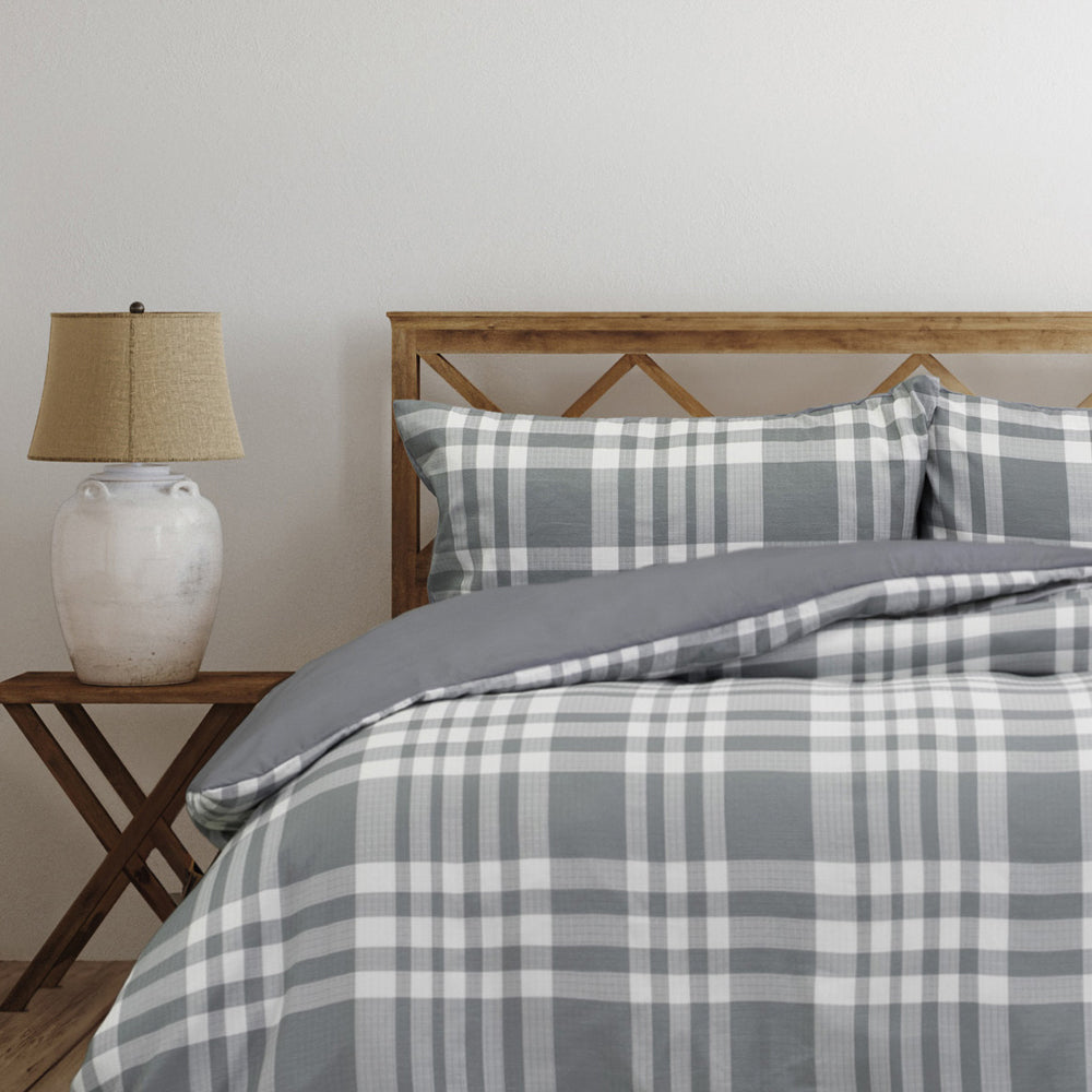 Ardor Boudoir Ronan Yarn Jacquard Polyester Quilt Cover/Set Set Grey