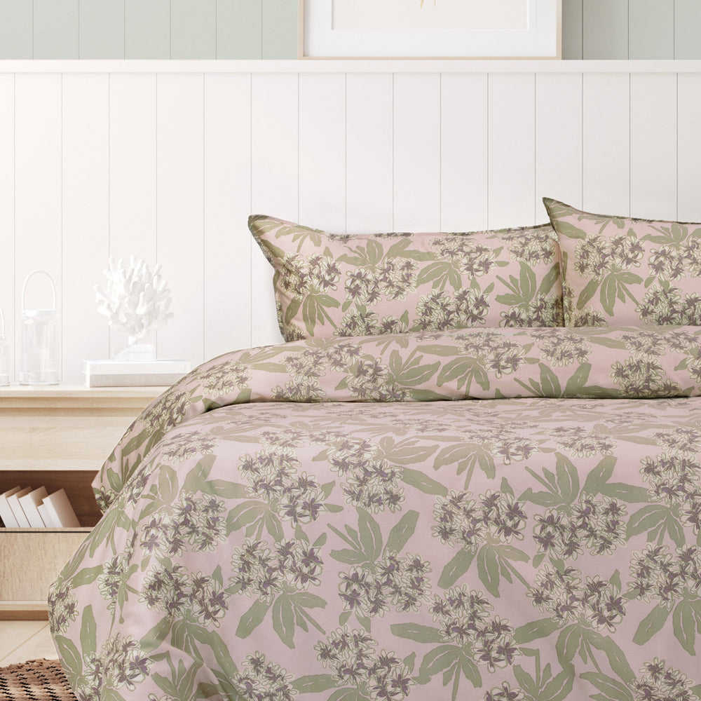 Ardor Boudoir Jasmine Cotton 250TC Quilt Cover Set Elderberry
