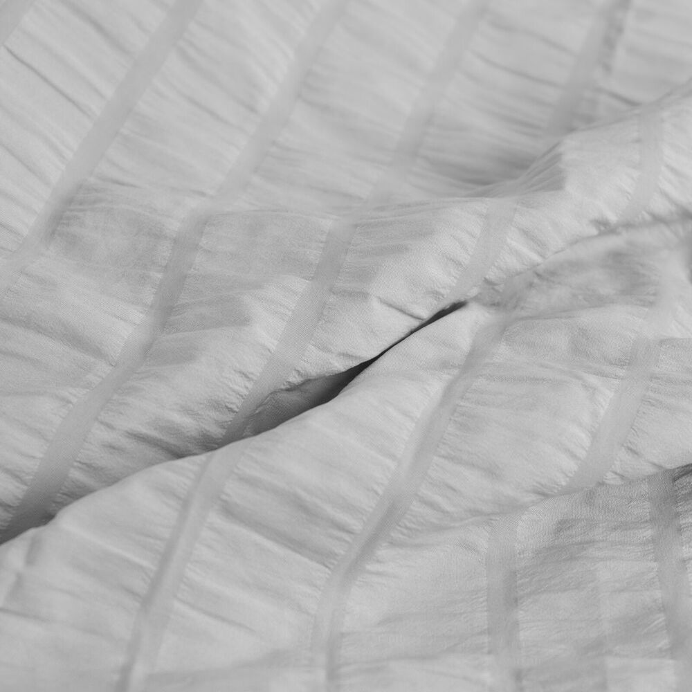 Ardor Boudoir Byron Seersucker Stripes Quilt Cover Set Silver