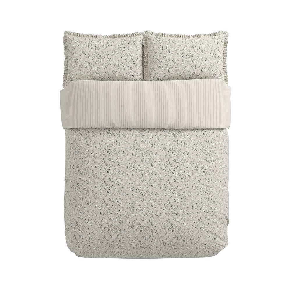 Bedeck Ayda Size Queen Bed Cover Set With Pillowcases Chalk
