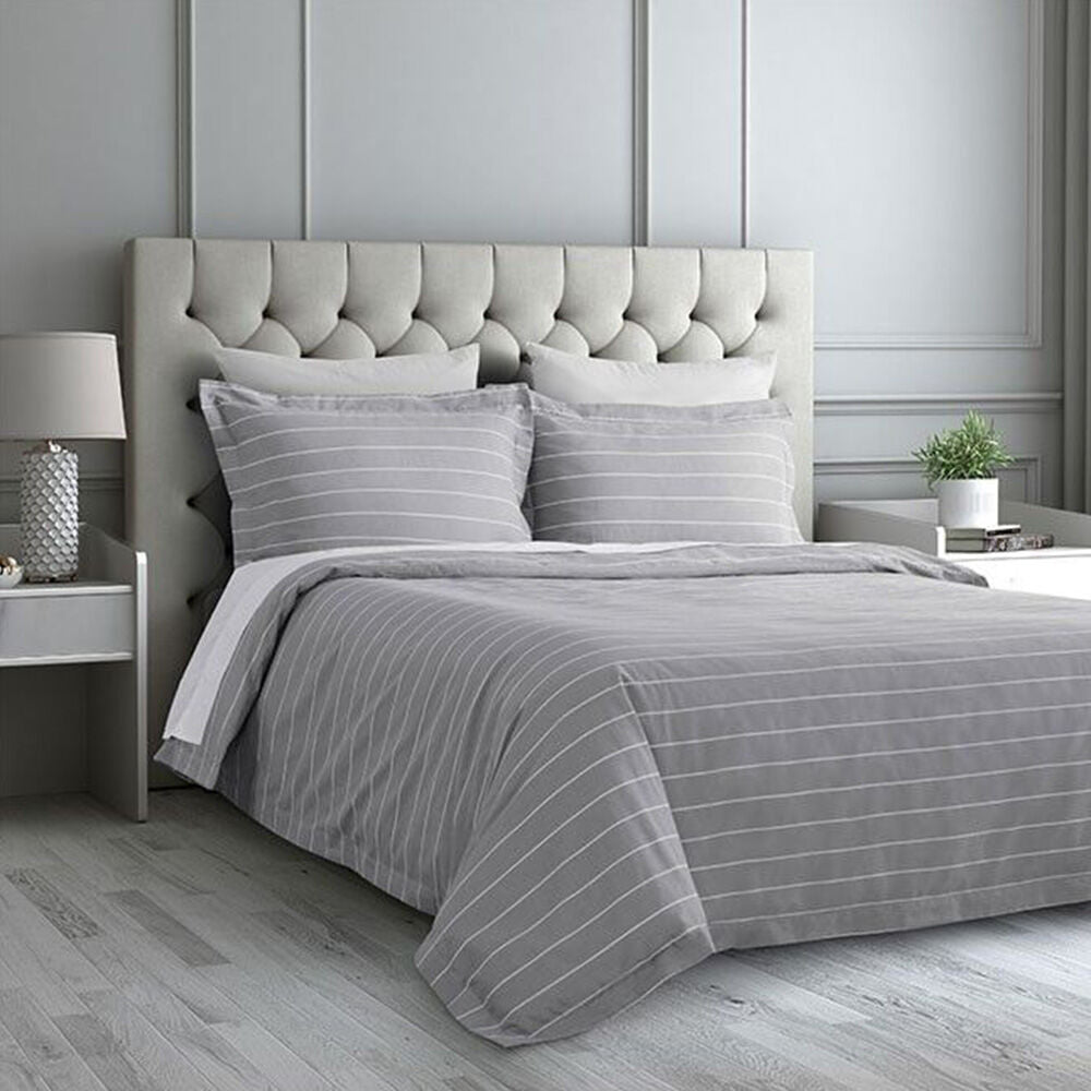 Jason Commercial Studio Stripe Quilt Cover Set Silver