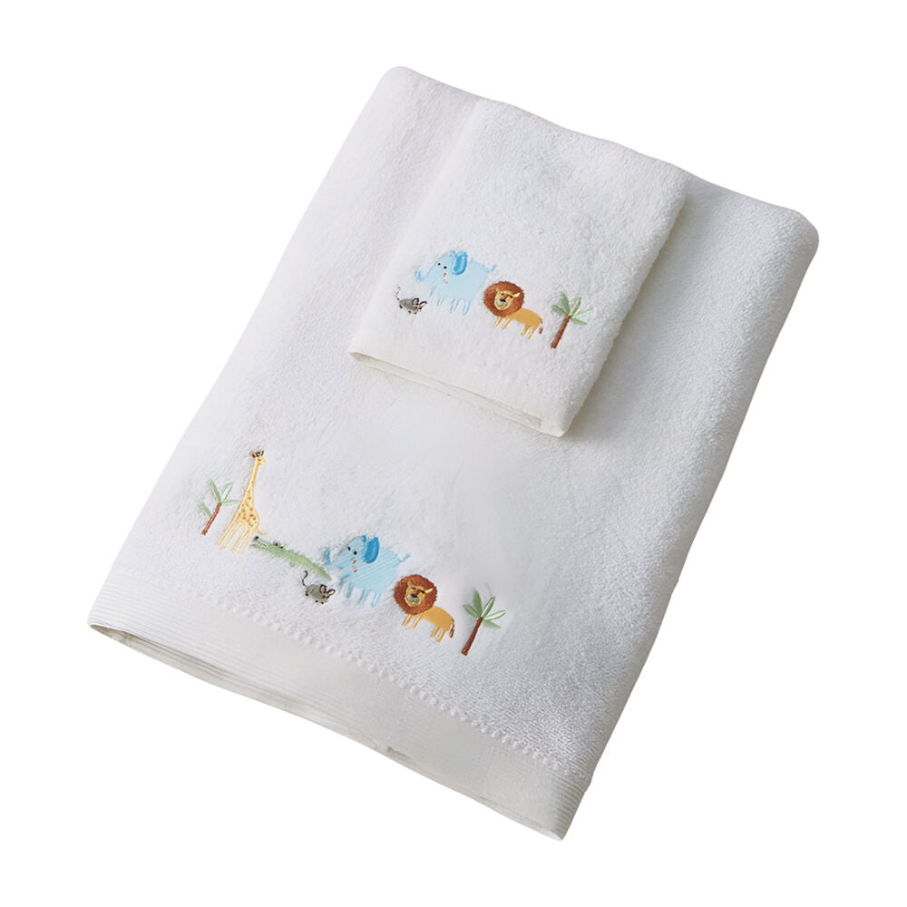3pc Jiggle & Giggle Bath Towel Face Washer in Organza Bag Jungle Adventure