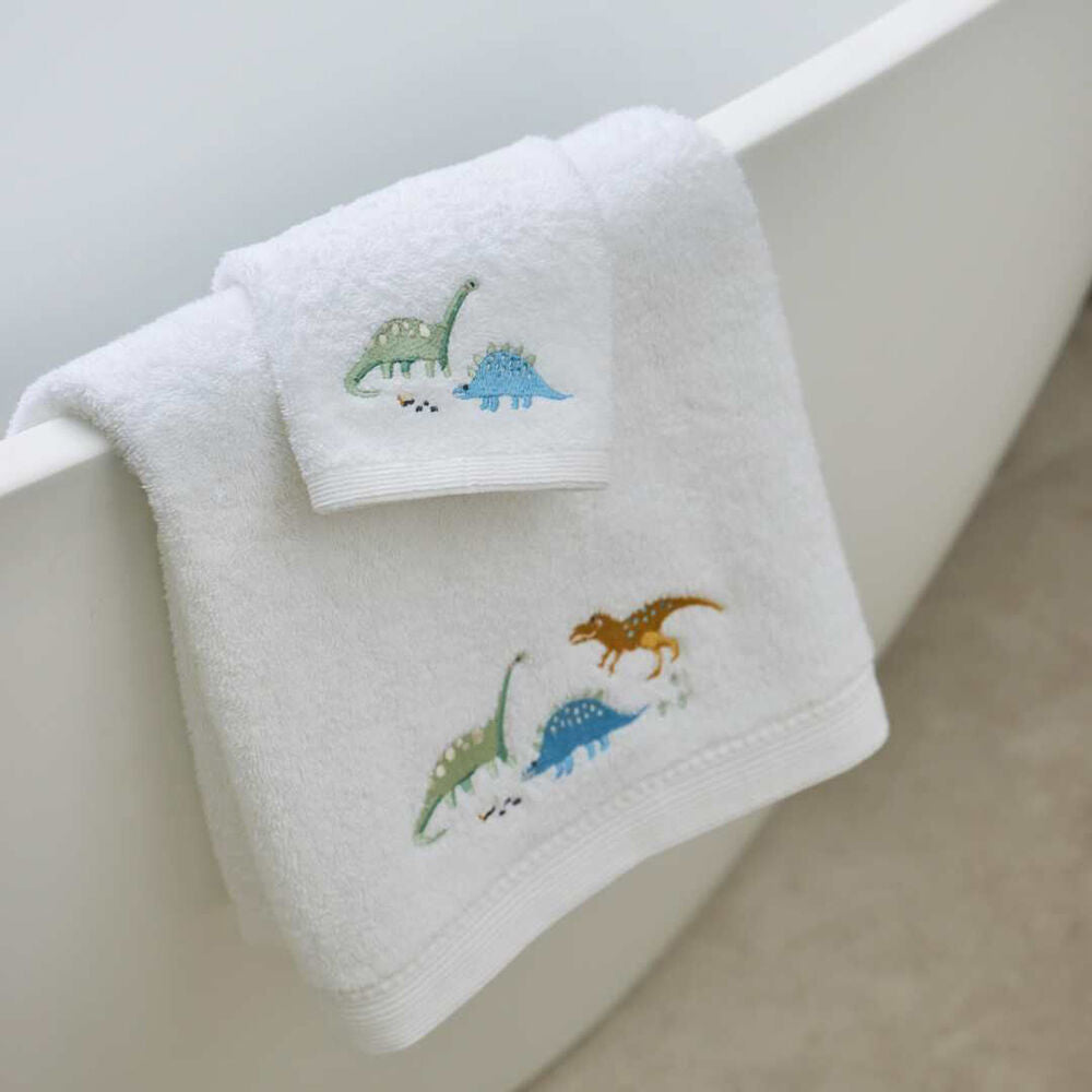 3pc Jiggle & Giggle Bath Towel Face Washer in Organza Bag Dallying Dino
