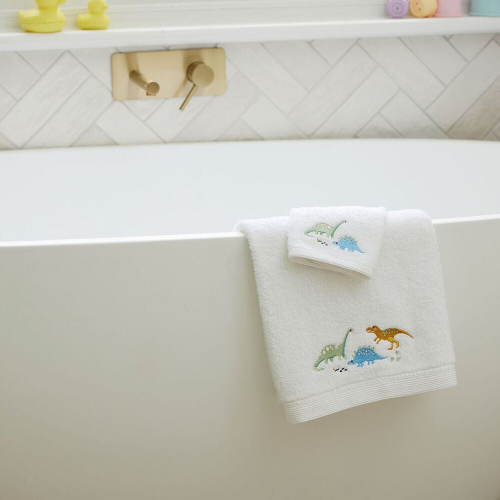 3pc Jiggle & Giggle Bath Towel Face Washer in Organza Bag Dallying Dino