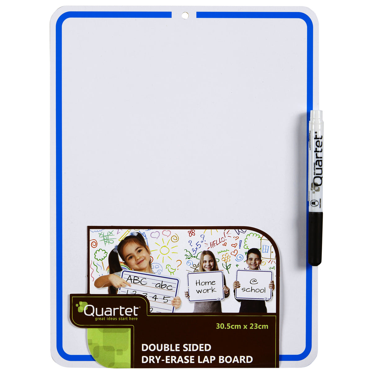 2PK Quartet 2-Sided Non-Magnetic 23x30.5cm Writing Lap Board w/ Marker - White