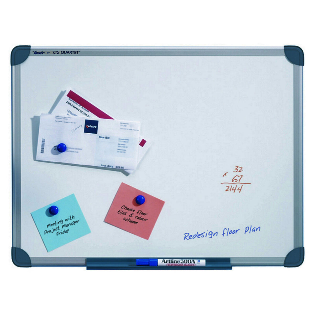 Quartet Commercial 45x60cm Magnetic Whiteboard w/ Marker