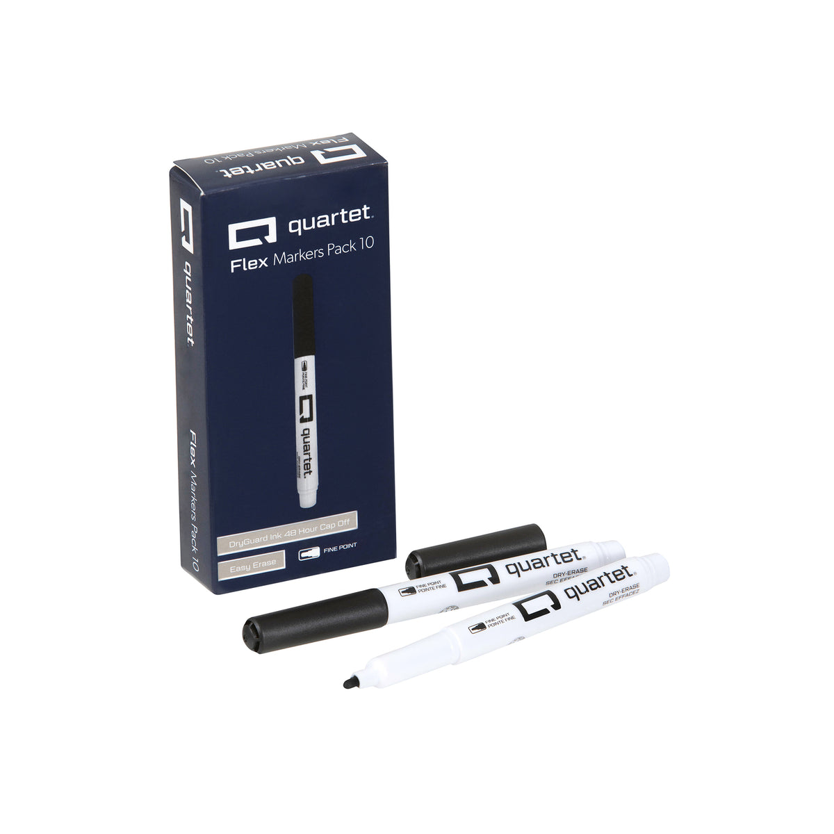2x 10PK Quartet Flex DryGuard Marker w/ Bullet Tip Black