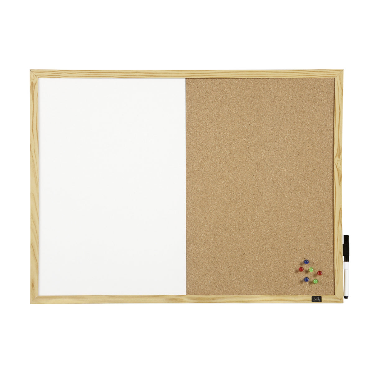 Quartet Pine 90x60cm Combo Corkboard/Non-Magnetic Board w/ Natural Frame