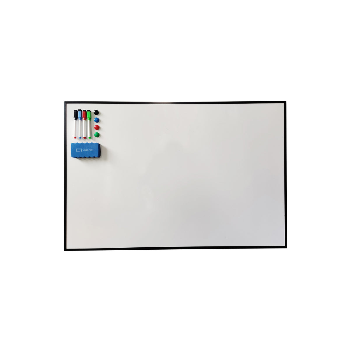 Quartet Magnetic 60x90cm Whiteboard w/ Markers/Magnets/Eraser Black/White